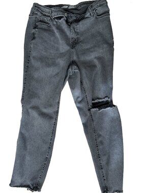 Old Navy Rockstar Super Skinny Jeans 16 Short Gray Distressed High Rise
